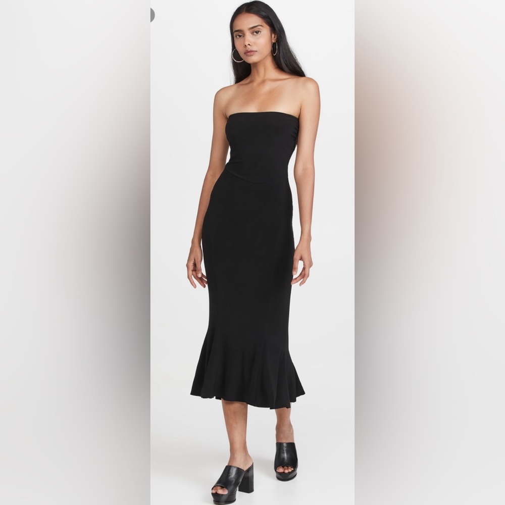 Norma Kamali Strapless Fishtail Dress to Midcalf